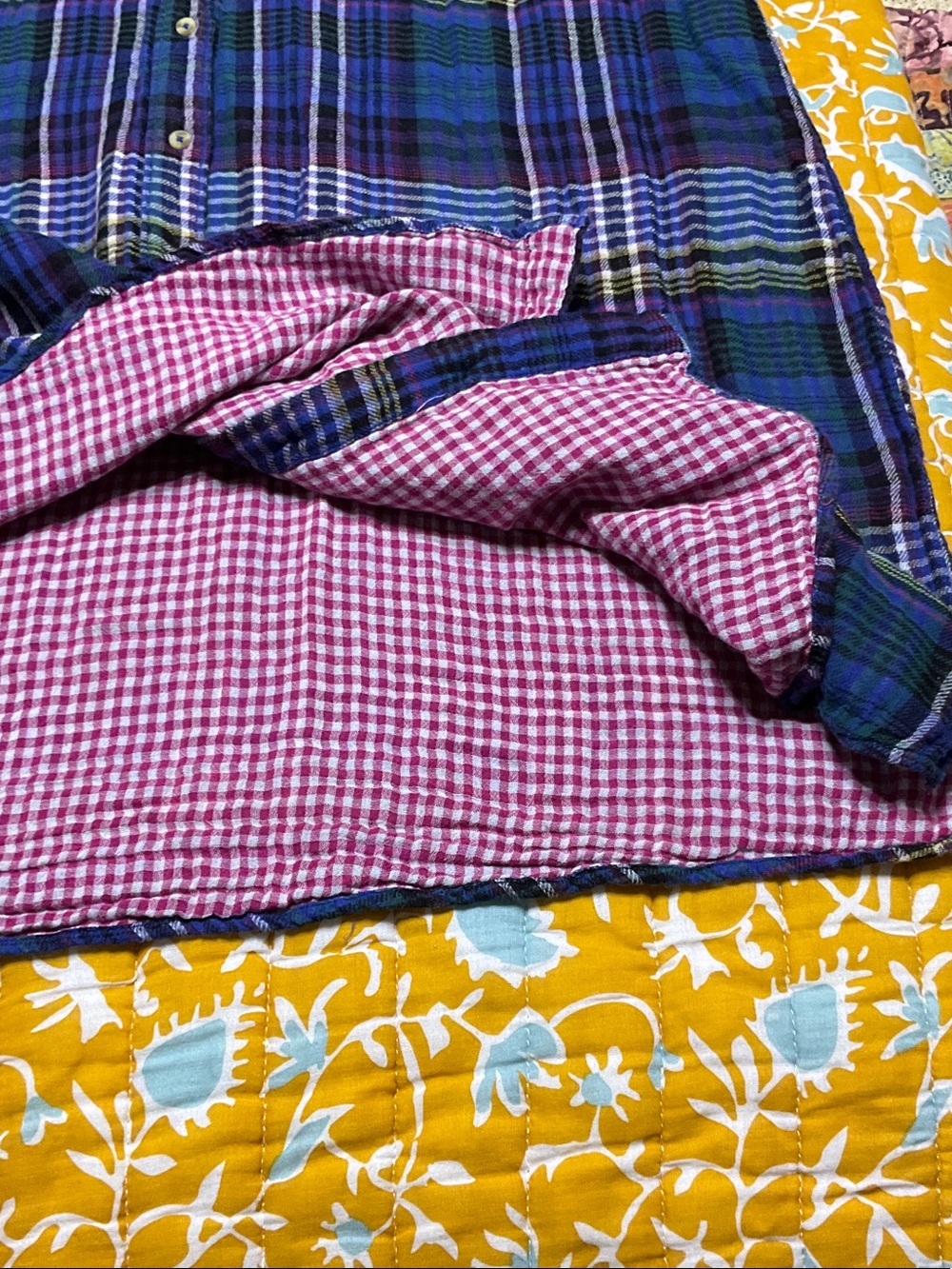 True Craft Blue & Purple Plaid Long Tunic/ Dress - Picture 5 of 14